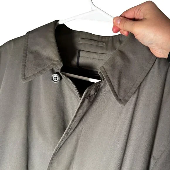 Vintage London Fog Maincoats Men's Trench Coat Gray with Lining Size 40 Long - Picture 2 of 10